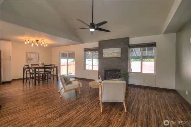 Dining room completes the great room