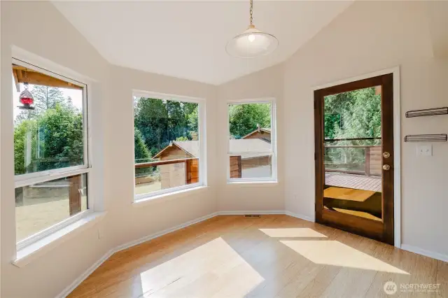 Breakfast nook with access to your deck