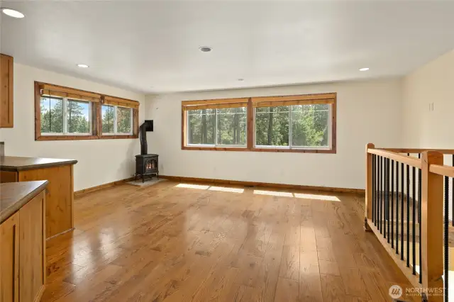 Stairs lead right up to the living area.