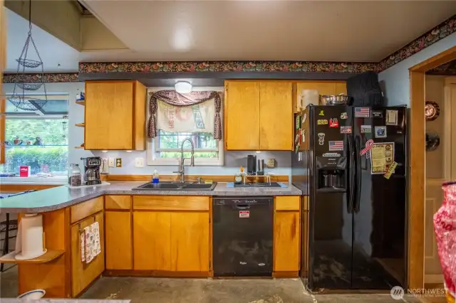 Functional kitchen custom made cabinets deep double sink