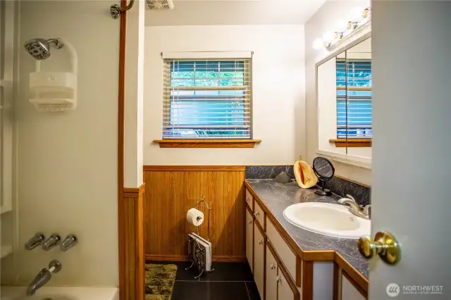 main bathroom, tile floors