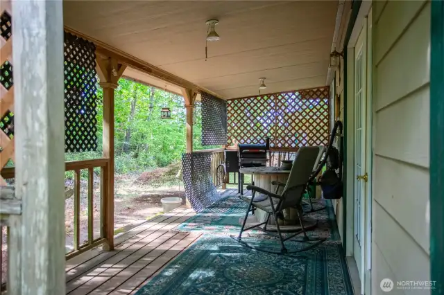 covered back deck off of the main bedroom