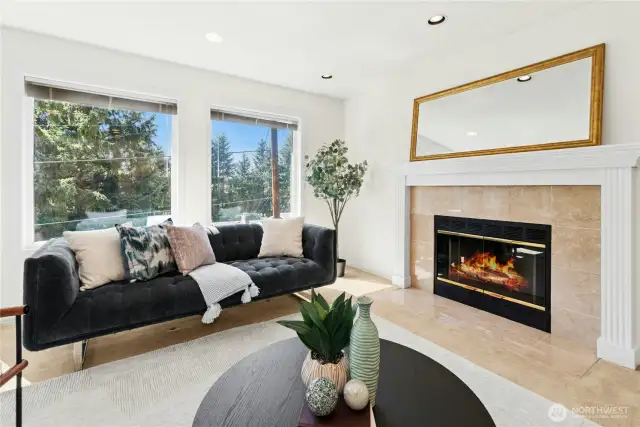 gas fireplace in livingroom