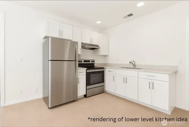 rendering of possible ADU kitchen