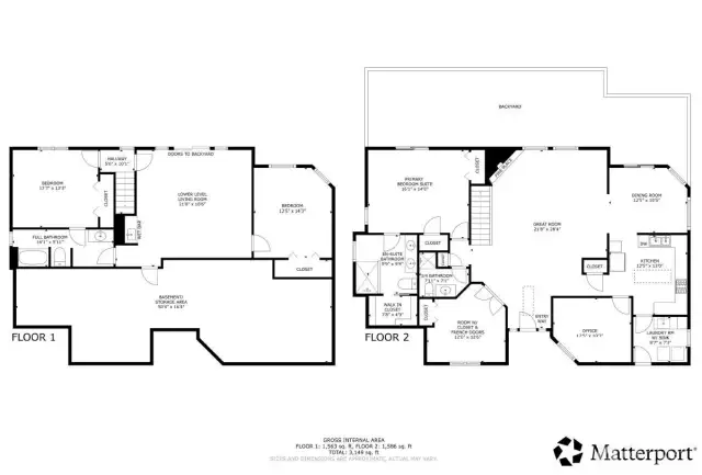 Floorplan schematic taken from Matterport capture (buyer to verify actual dimensions).