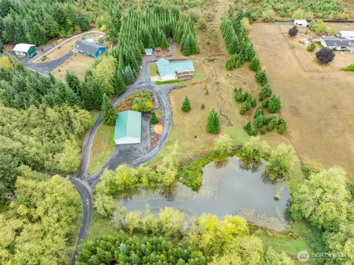Private five-acre sanctuary surrounded by mature trees and nature.