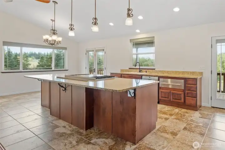 Expansive island with room for seating; perfect for gathering.