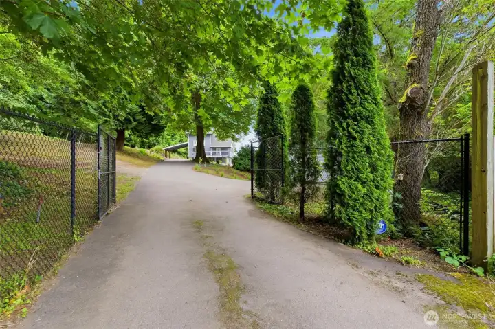 The main drive into the property