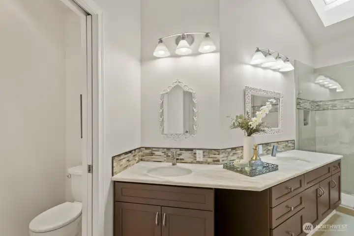 A large skylight keeps the space nice and bright.