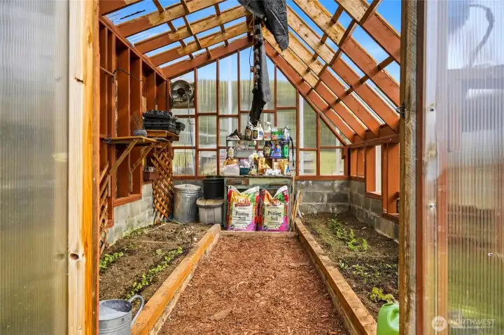 Greenhouse gets really warm, even when it's cold outside. Black shade cloth can help protect tender seedlings from too much direct sun when needed.