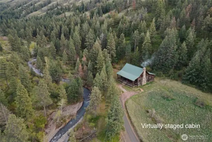 Virtually staged cabin