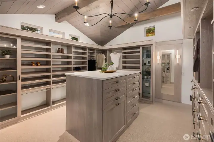 What a closet! Not shown is the primary suites washer and dryer.