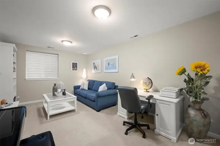 Full guest suite/office on ground floor with ensuite bath.
