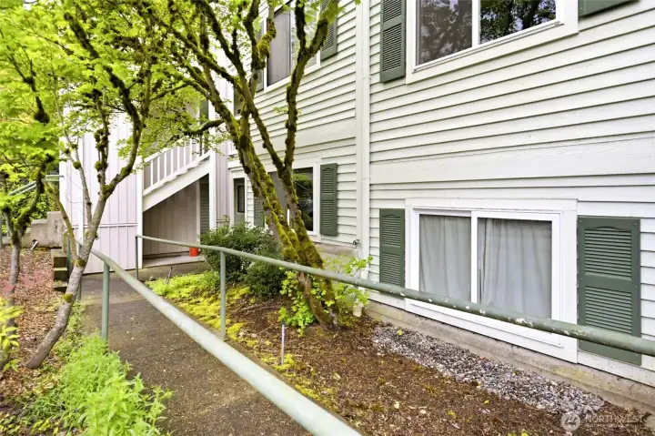 Convenience of a ramp leads right to your door. Ideal ADA access.