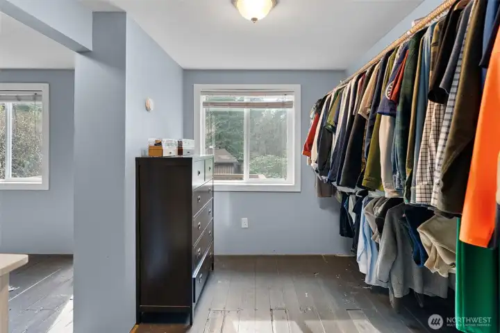 The window in the closet lets in lots of light. No need to turn the light on and wake up your partner on those early mornings. The closet is so large you can easily house your chest of drawers or dressing table. The window in the closet lets in lots of light. No need to turn the light on and wake up your partner on those early mornings. The closet is so large you can easily house your chest of drawers or dressing table.
