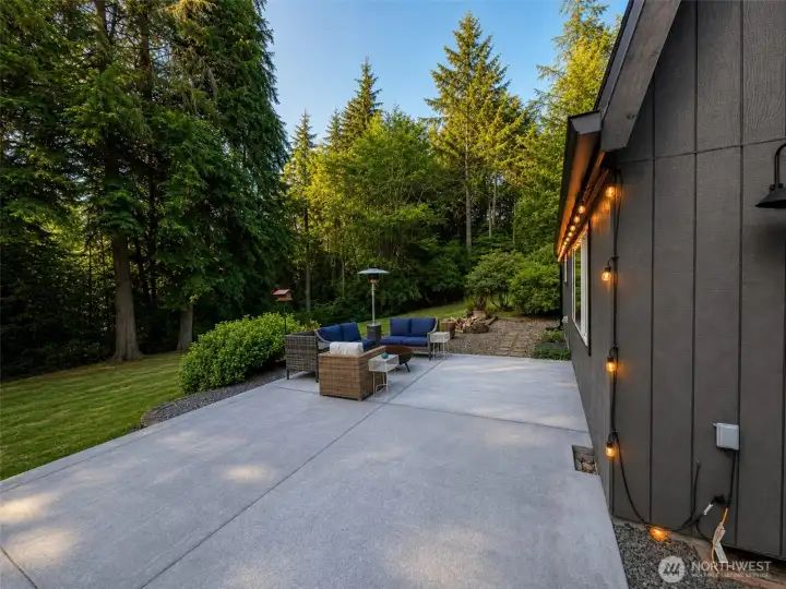 Another look at the large patio. Potted planters along the edges will add that pop of color to make your space even more special.