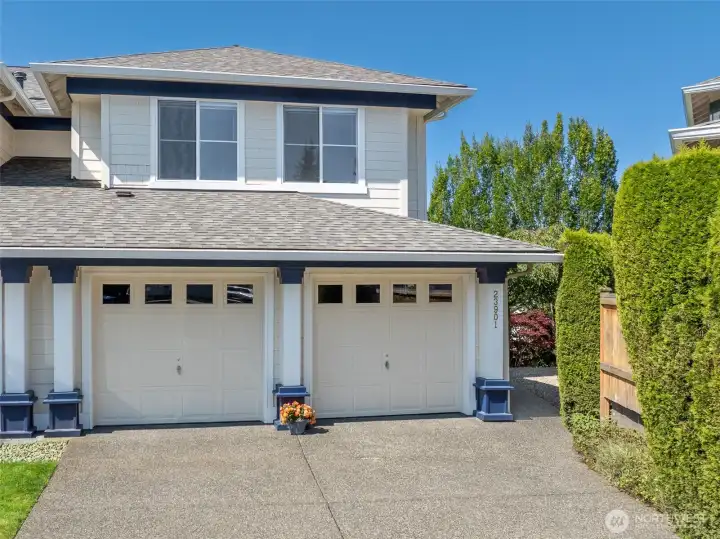 Two car garage parking, with additional driveway parking space Two car garage parking, with additional driveway parking space