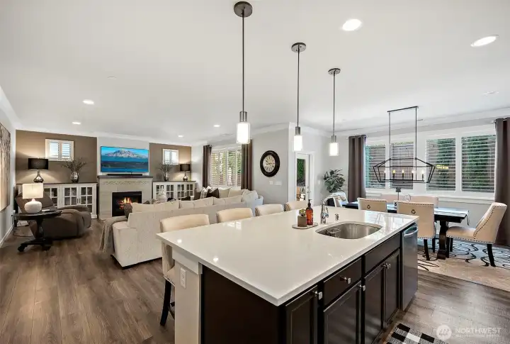 The great room open concept of this generous space is one of the sellers favorite places in the home The great room open concept of this generous space is one of the sellers favorite places in the home