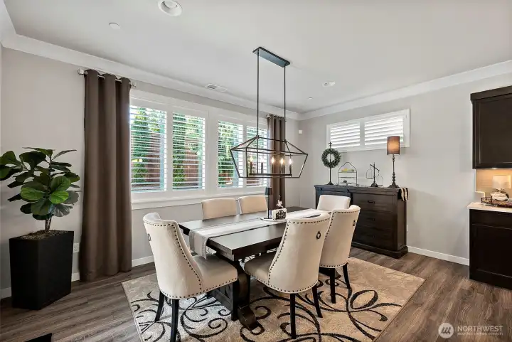 Plantation shutters, broad crown molding and soaring 9 foot ceilings are a few more of the upgrades in this gorgeous home Plantation shutters, broad crown molding and soaring 9 foot ceilings are a few more of the upgrades in this gorgeous home