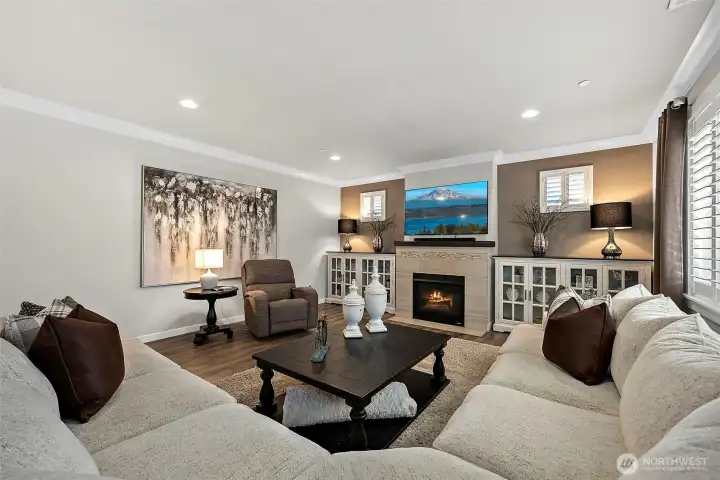 Watch the big game or relax by the cozy fire with a good book in this comfortable space with room for your largest furniture Watch the big game or relax by the cozy fire with a good book in this comfortable space with room for your largest furniture