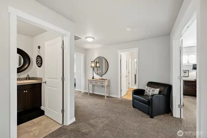 The upper level loft is another seller favorite space for hanging out & lounging The upper level loft is another seller favorite space for hanging out & lounging