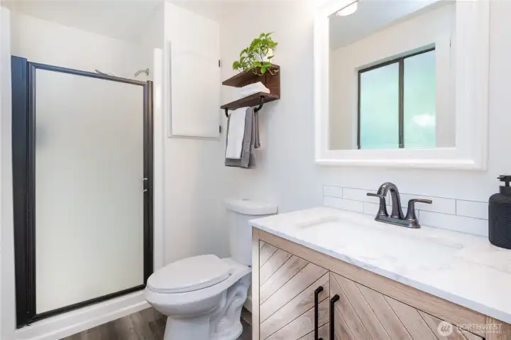 Primary bathroom with New Vanity and finishes