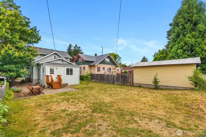 Large backyard on fully fenced lot