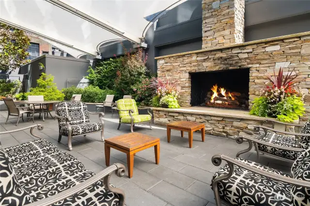 Patio with large Fireplace and BBQ Grills is pure joy!