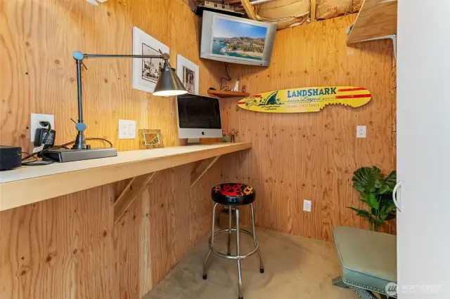 Workshop room in shed with electricity