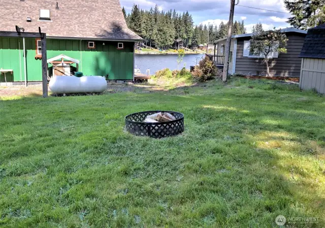 Large lot with fire pit