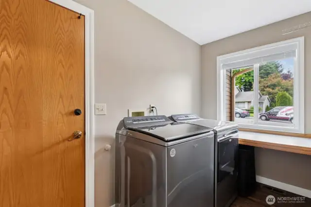 Laundry room off garage