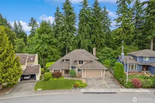 Aerial view of front of home