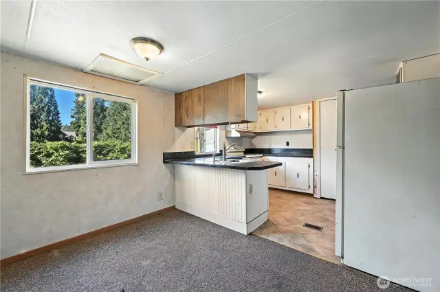 Dining area and kitchen