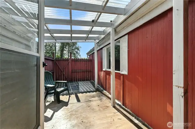 Enclosed area on side of home