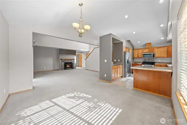Not virtually staged, so many options with the open spaces.