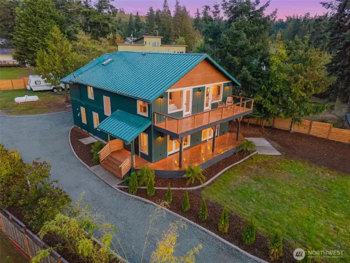 The metal roof is a nice touch to enjoy for years of low maintenance.