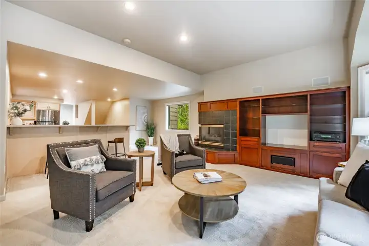 Cozy family room with natural light