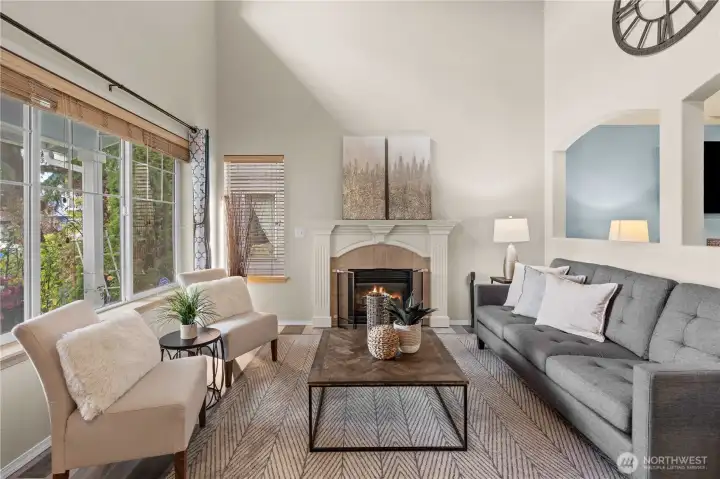Family room with gas fireplace