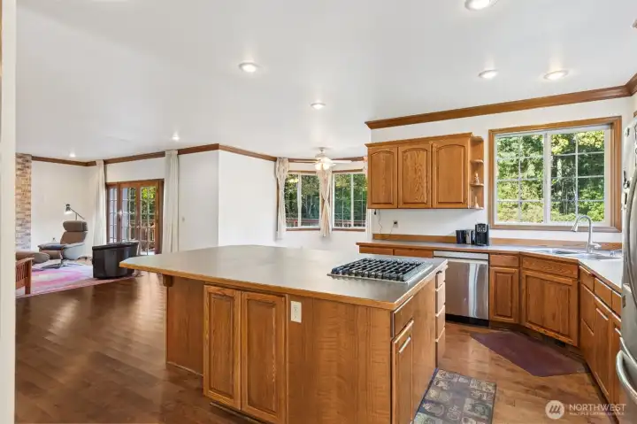 Large Kitchen with Island and Dining Area