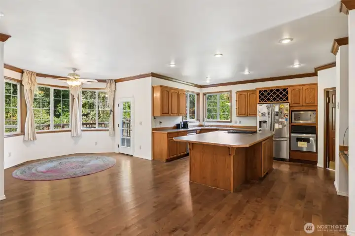 Large Kitchen with Island and Dining Area