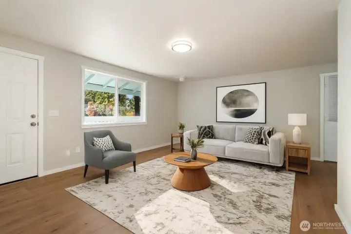 The light filled living area -  Virtually Staged