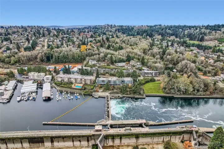 Walk across the locks to ballard