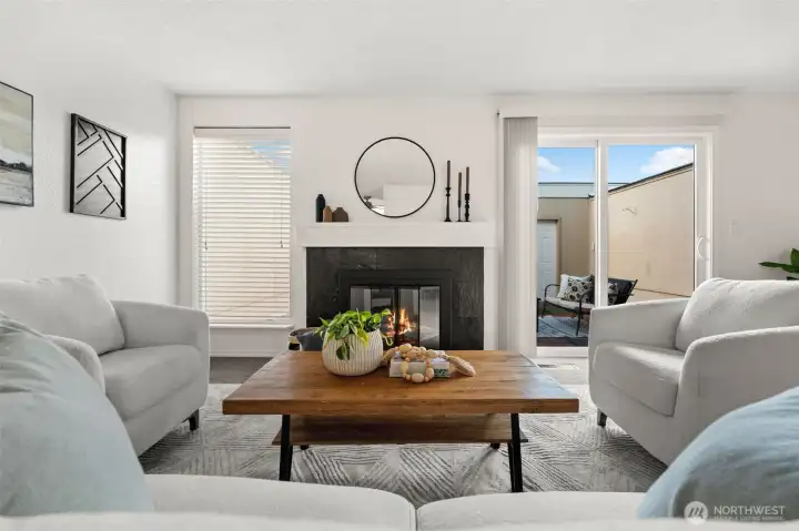 living room off courtyard