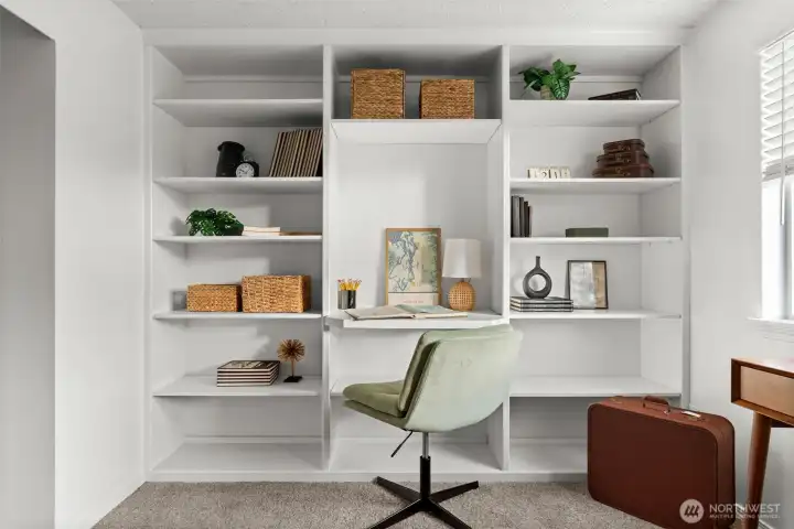 office with custom built ins
