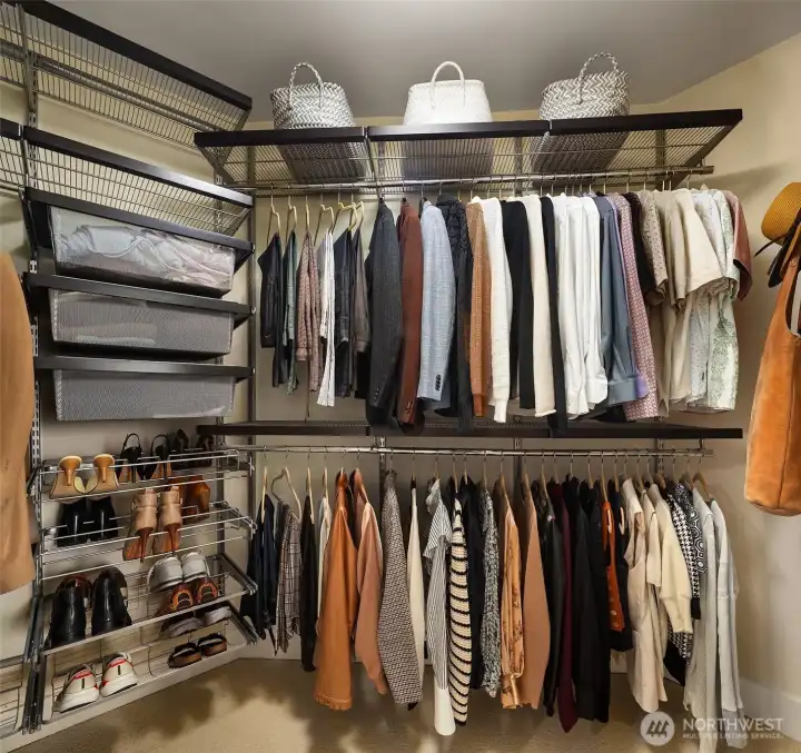 Custom built-ins in your primary closet.