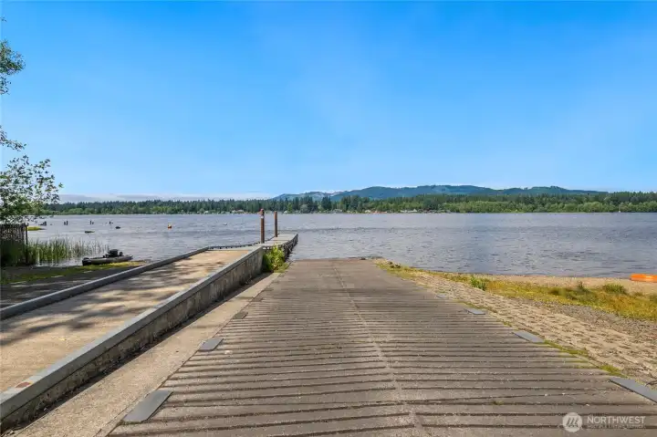 Photo of Black Lake boat launch, just a few miles down the road from the property.
