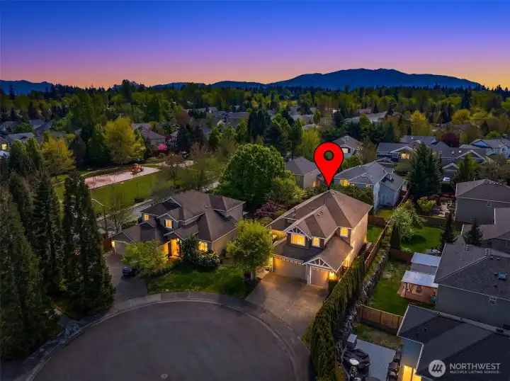 Take in the full picture—this aerial view showcases the property’s spacious setting and its connection to the surrounding neighborhood.