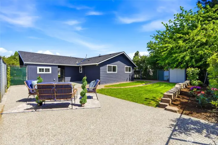 The layout is low-maintenance and easy to enjoy year-round.