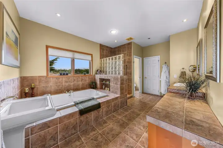 bathroom off the primary bedroom