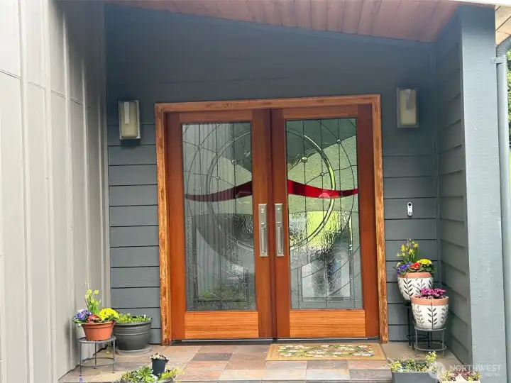 Beautiful custom built front door. Beautiful custom built front door.